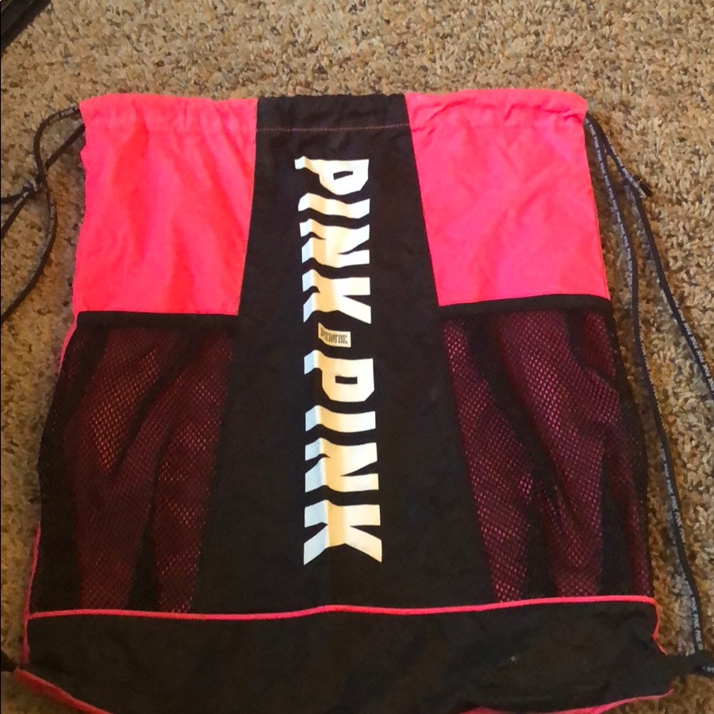 Pink drawstring bag! Great for hikes